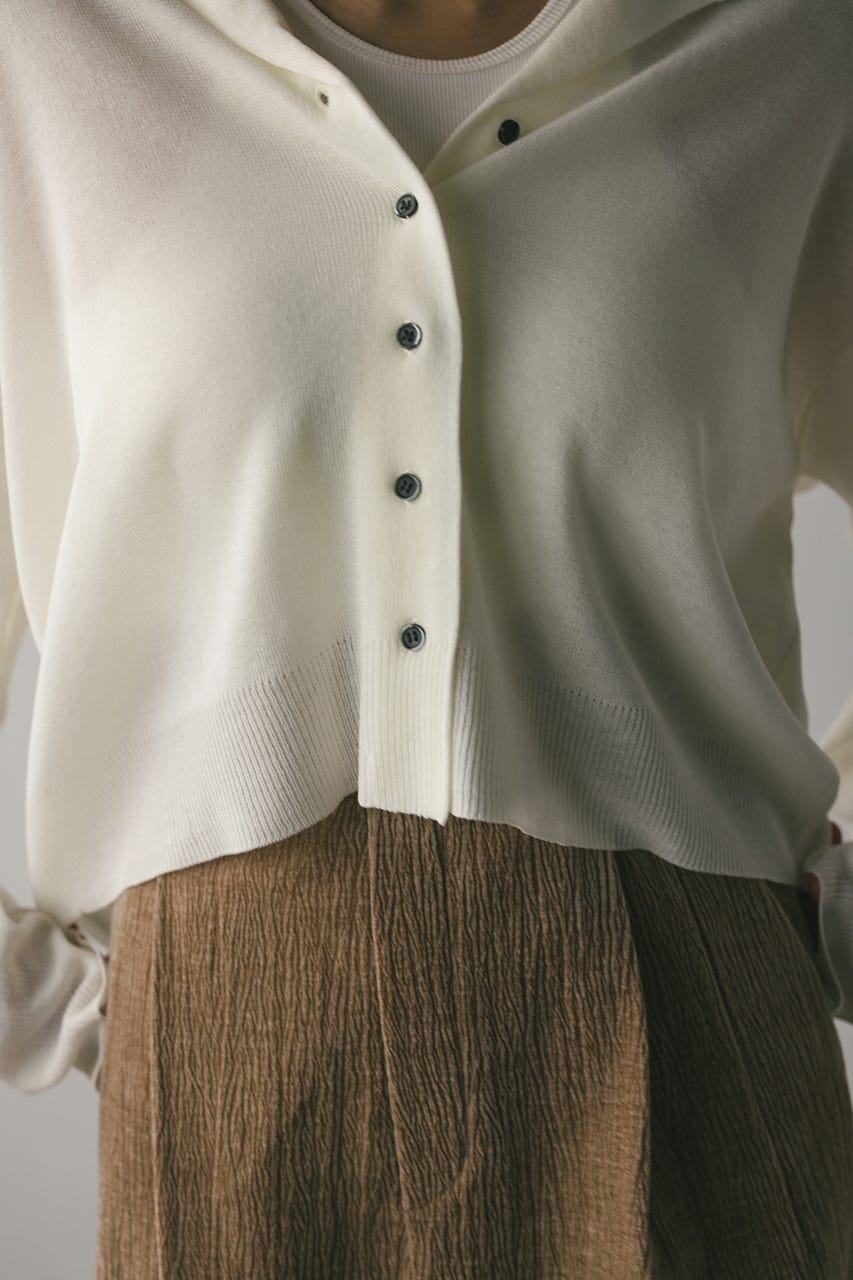 テーラーカラーニットカーデ WHT FREE