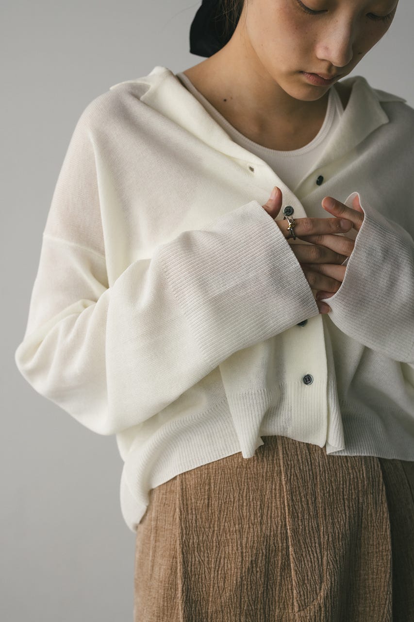 テーラーカラーニットカーデ WHT FREE
