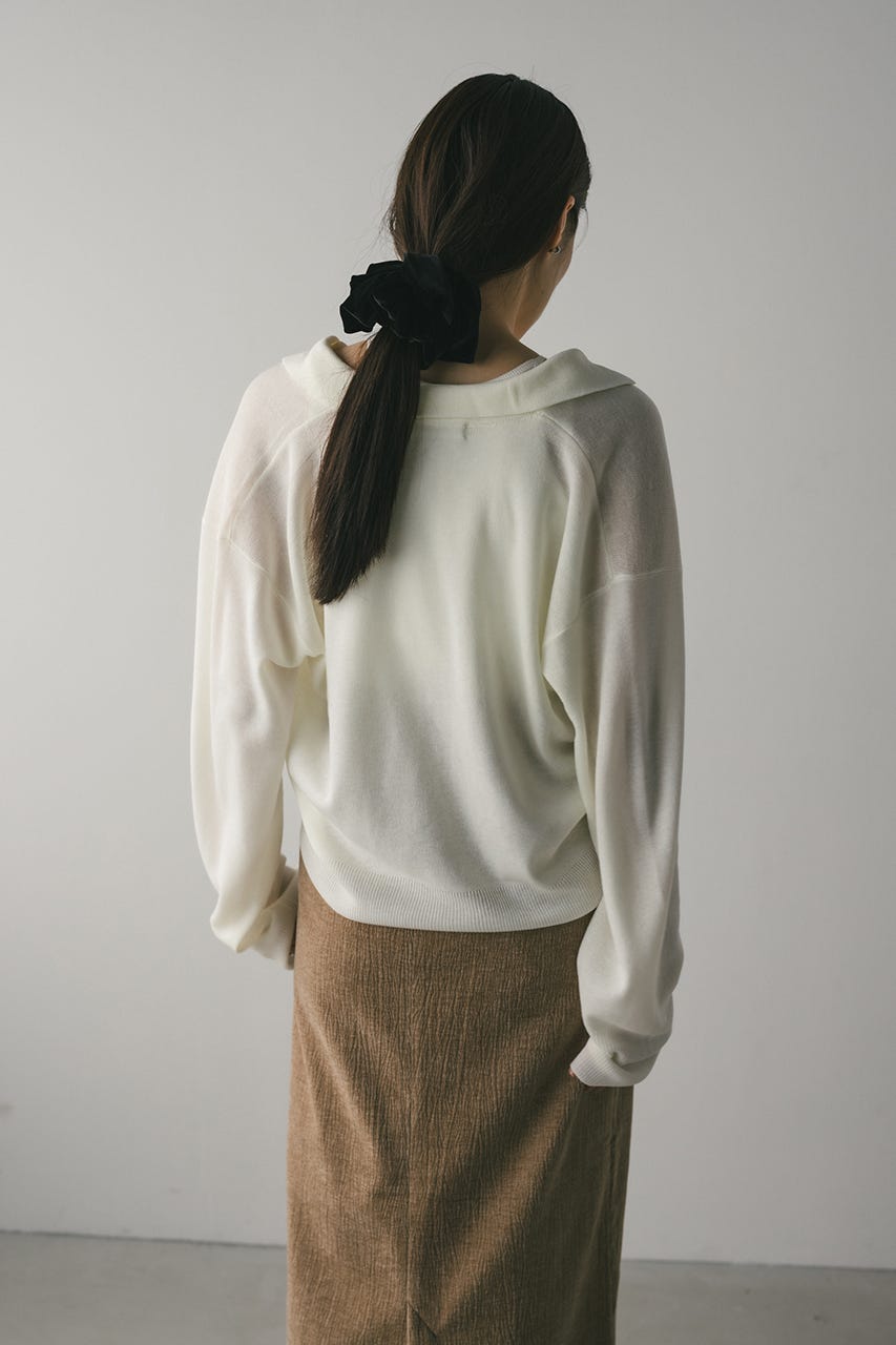 テーラーカラーニットカーデ WHT FREE