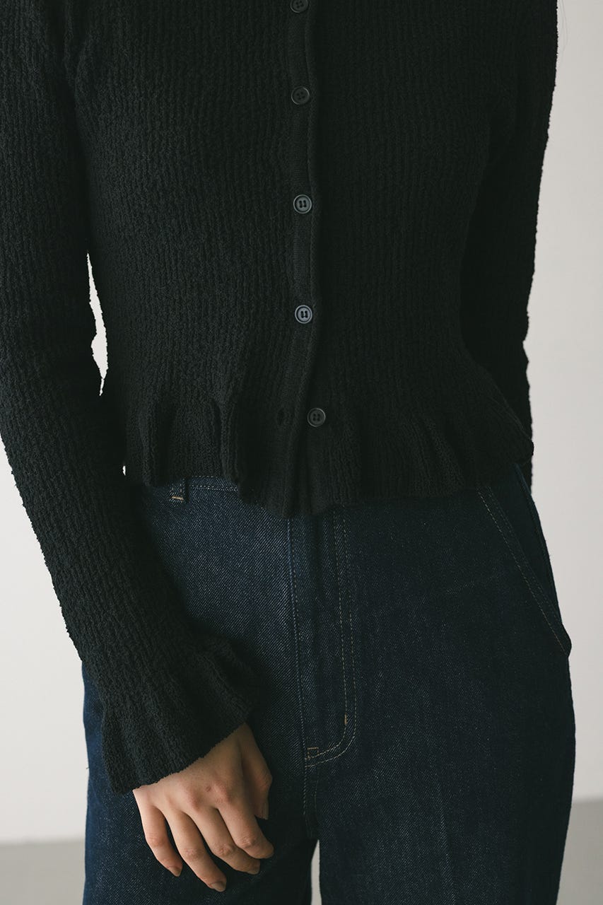 フリルヘムデザインニット BLK FREE