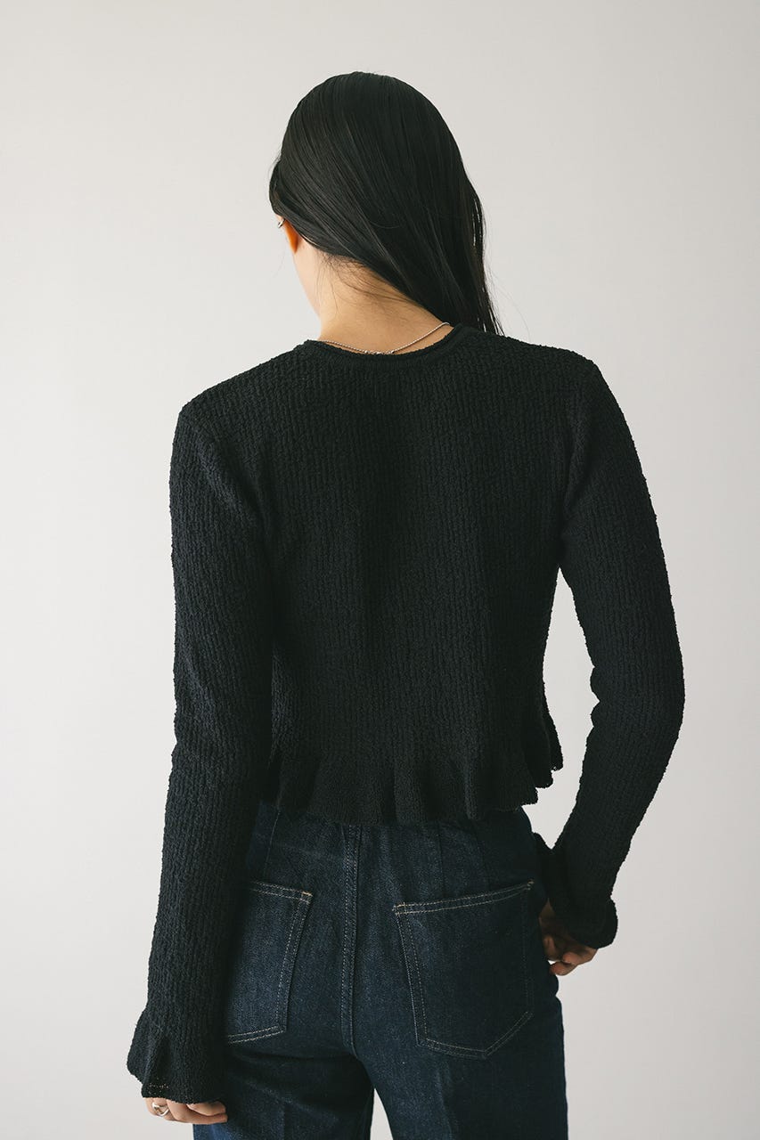 フリルヘムデザインニット BLK FREE