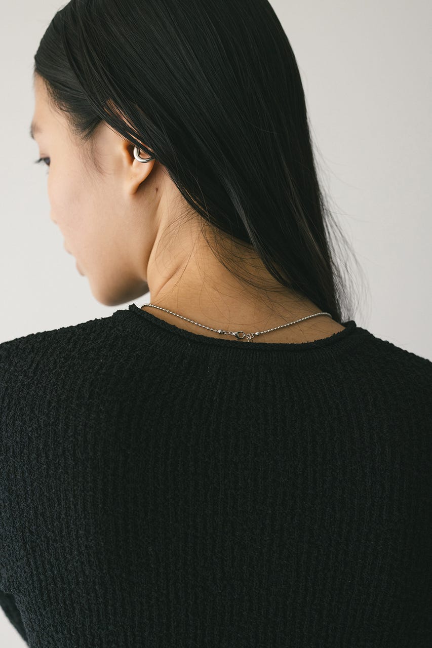 フリルヘムデザインニット BLK FREE