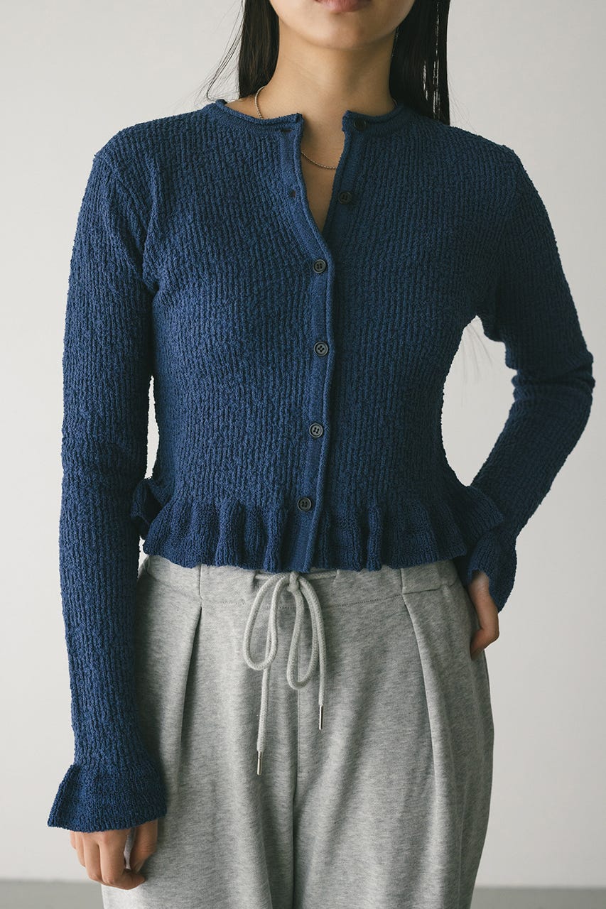 フリルヘムデザインニット BLU FREE