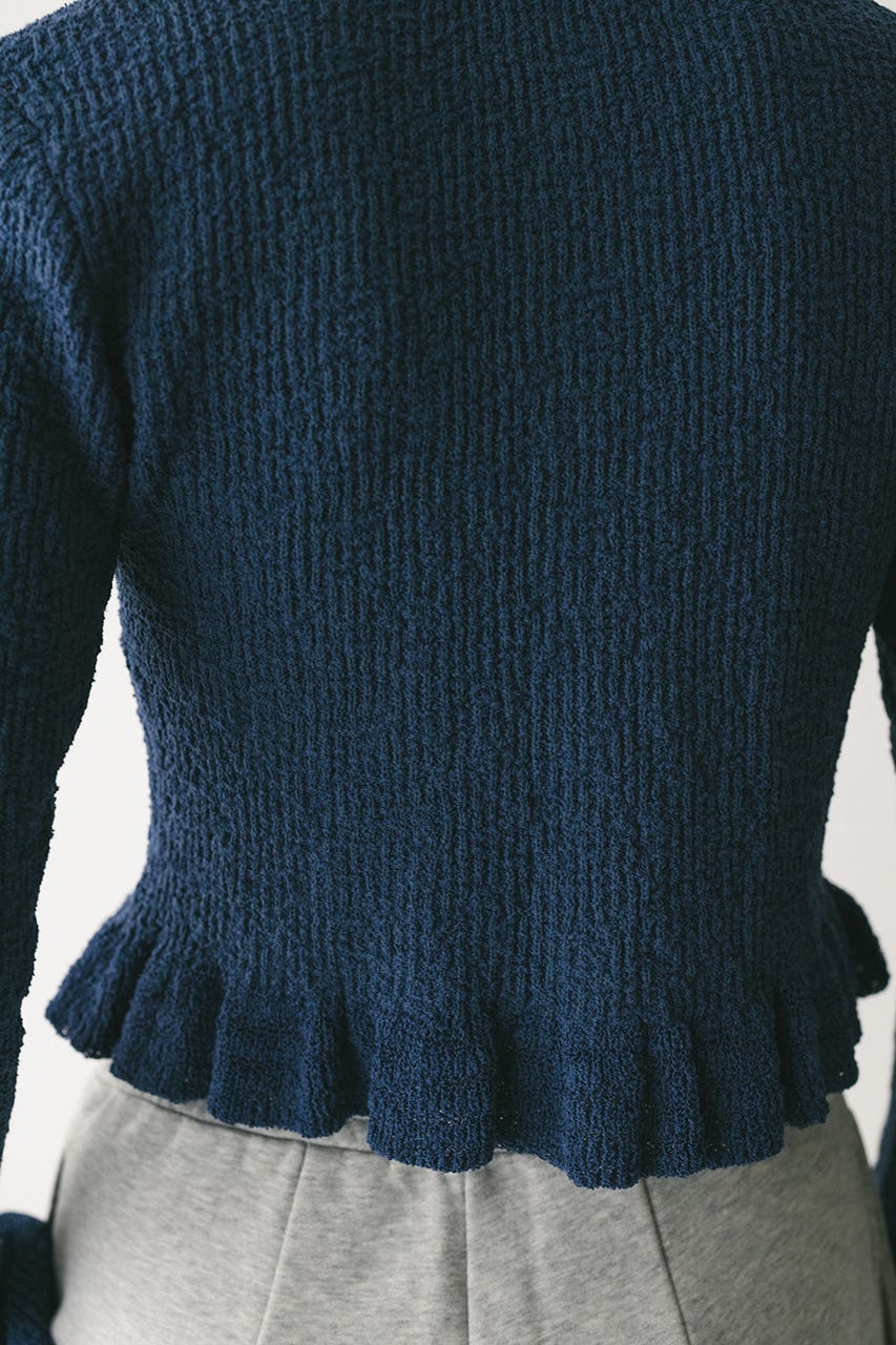 フリルヘムデザインニット BLU FREE