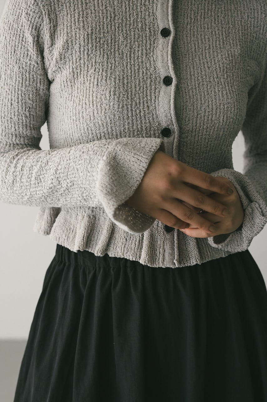フリルヘムデザインニット L/GRY FREE