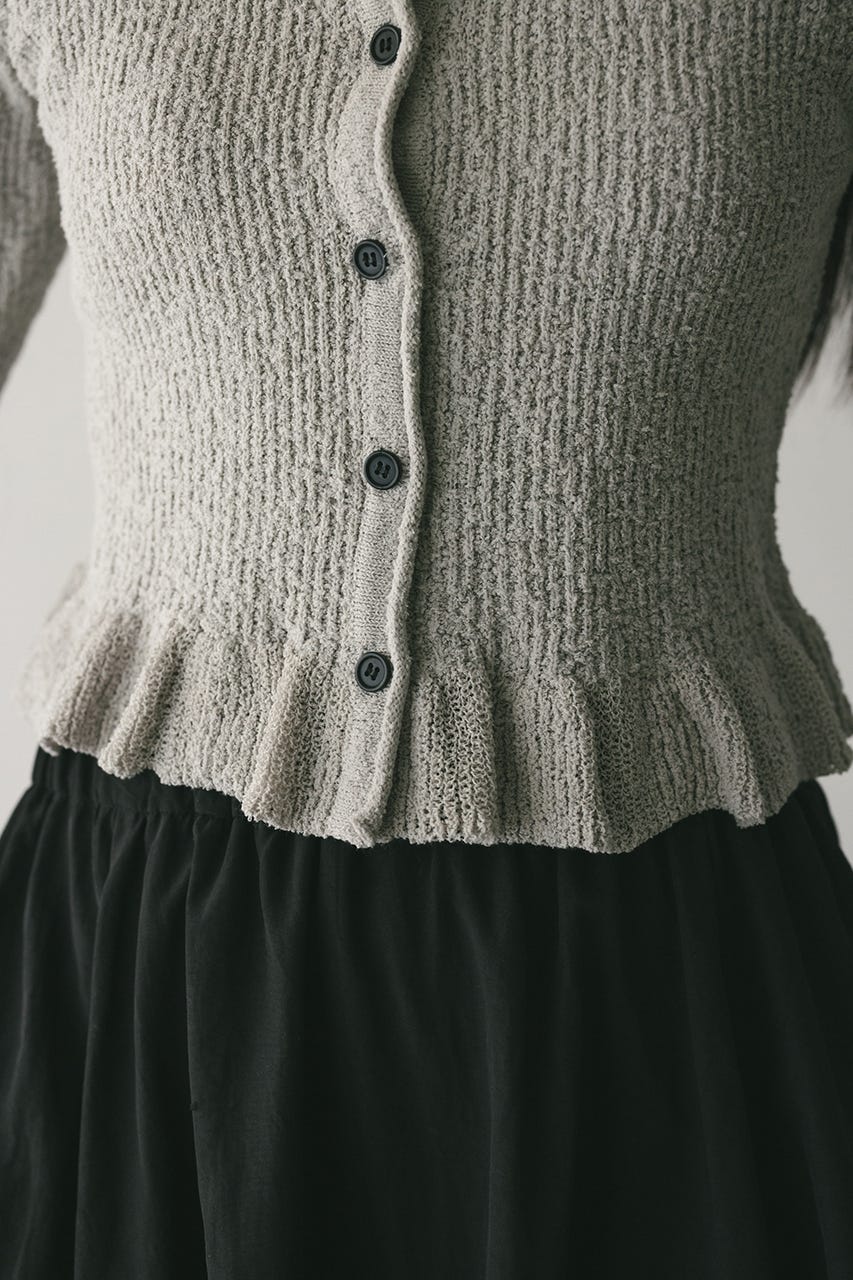 フリルヘムデザインニット L/GRY FREE