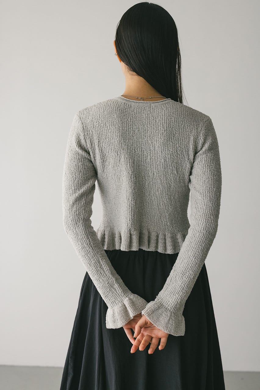 フリルヘムデザインニット L/GRY FREE