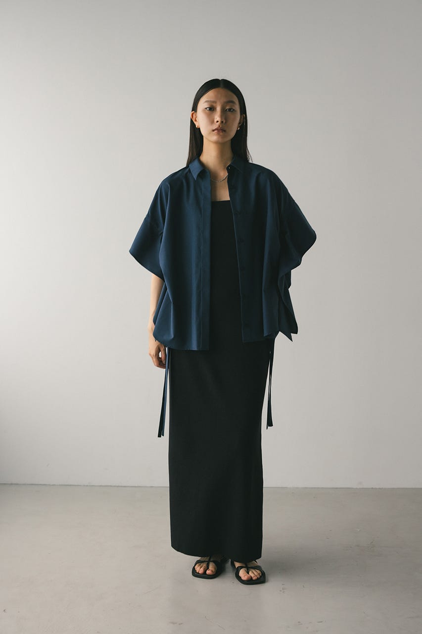 ナローシルエットニットワンピース BLK M