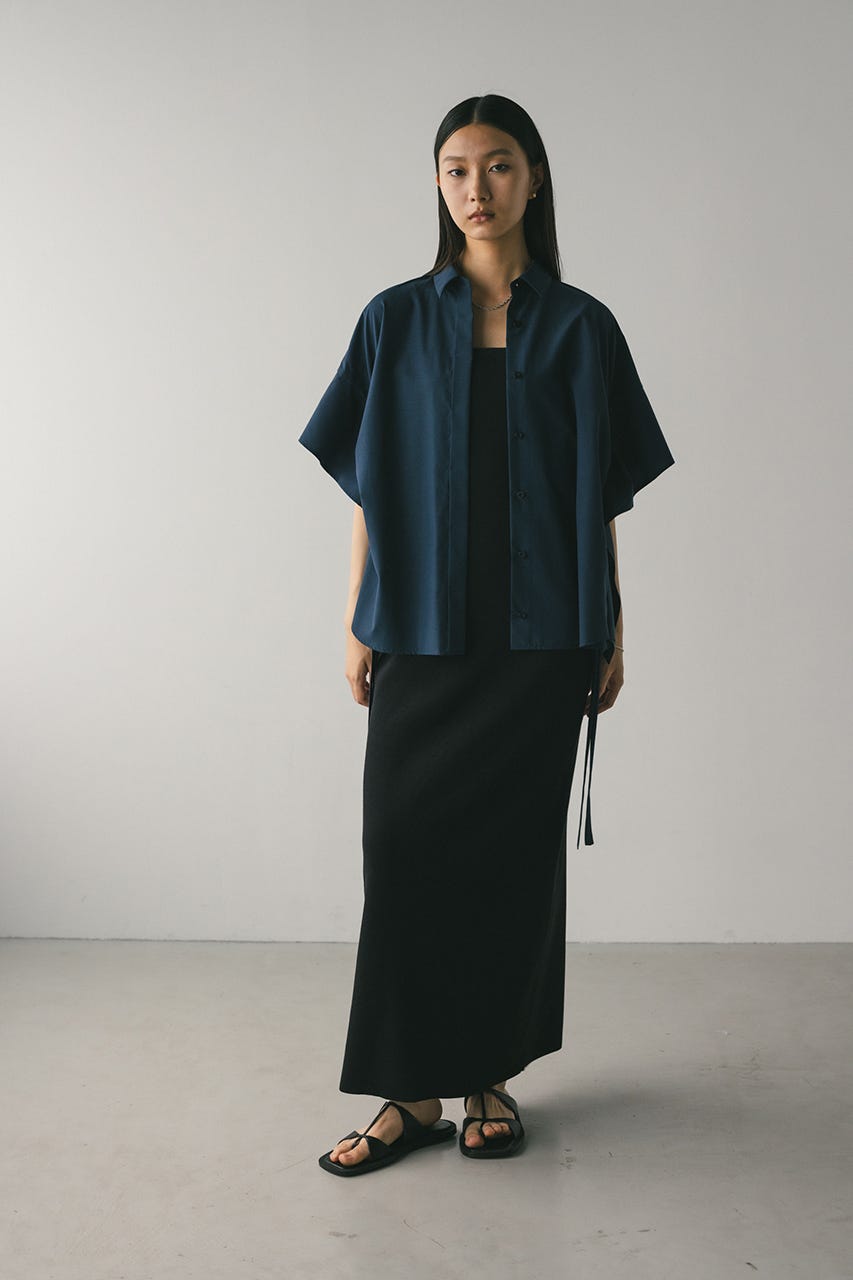 ナローシルエットニットワンピース BLK M