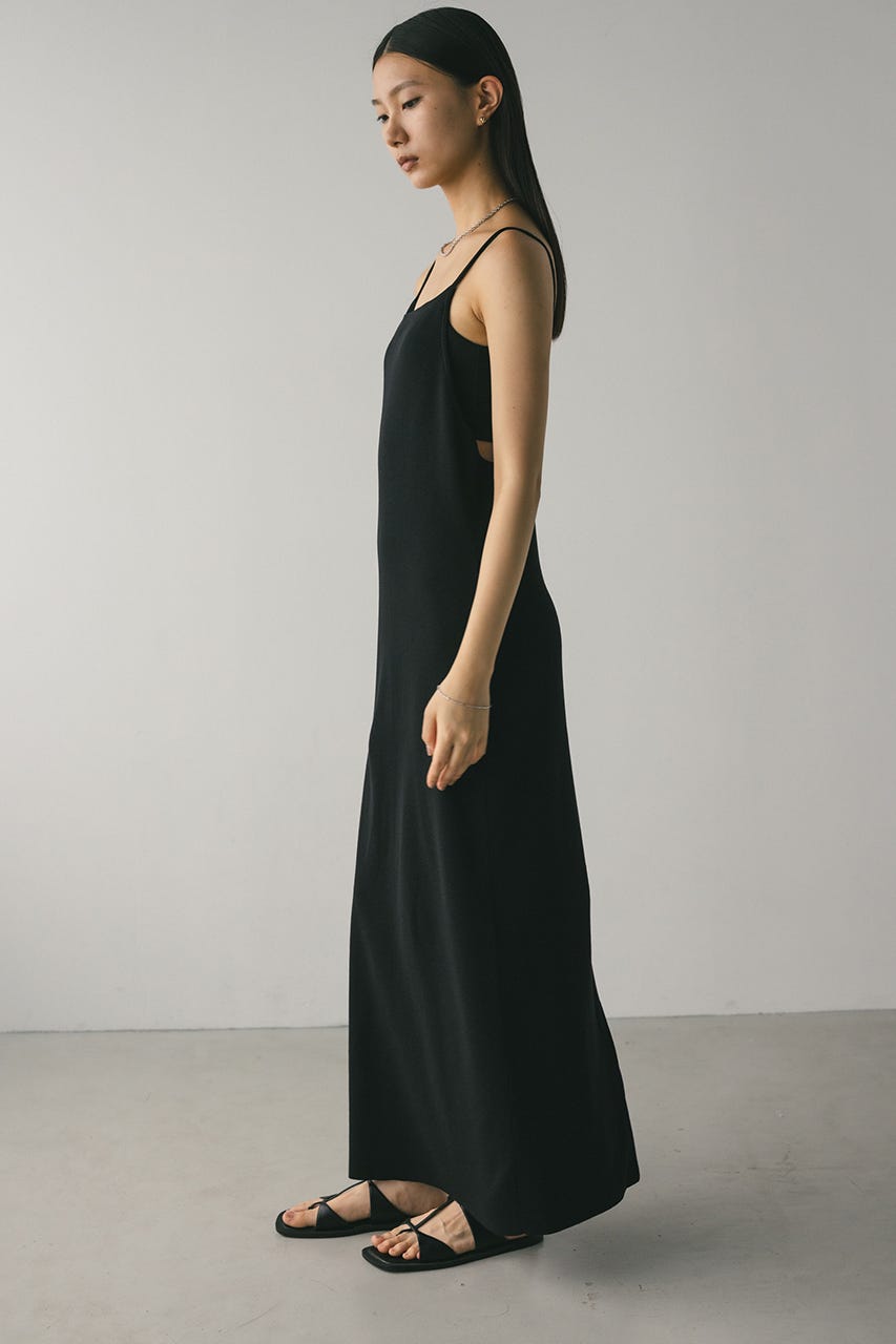ナローシルエットニットワンピース BLK M