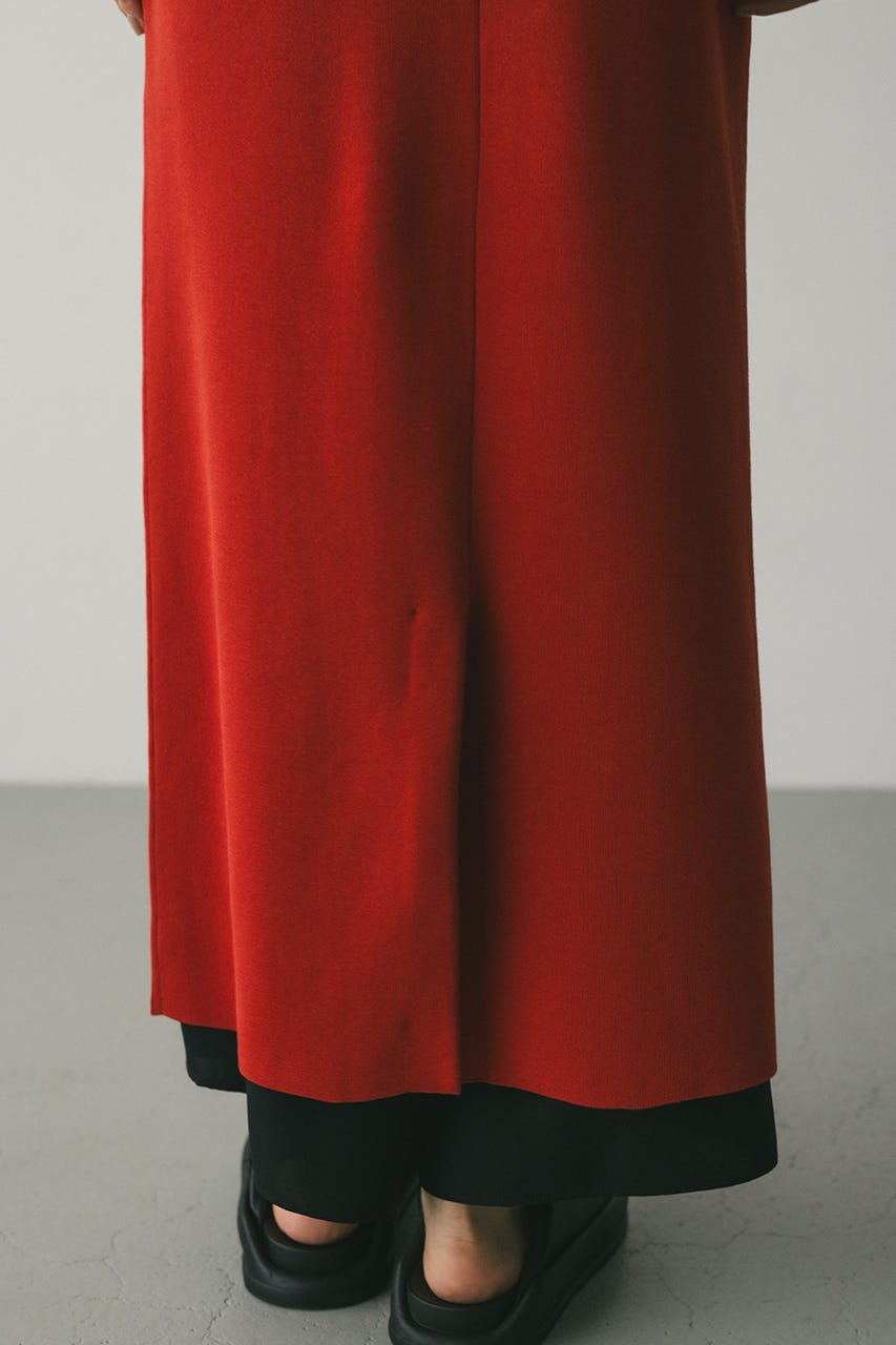 ナローシルエットニットワンピース RED M