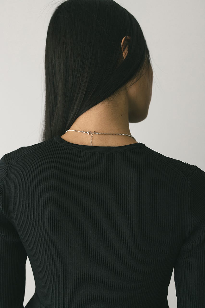 ドッキングフォルムニットワンピース BLK S