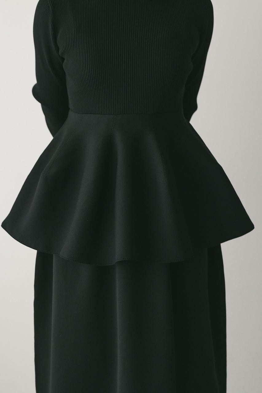 ドッキングフォルムニットワンピース BLK S