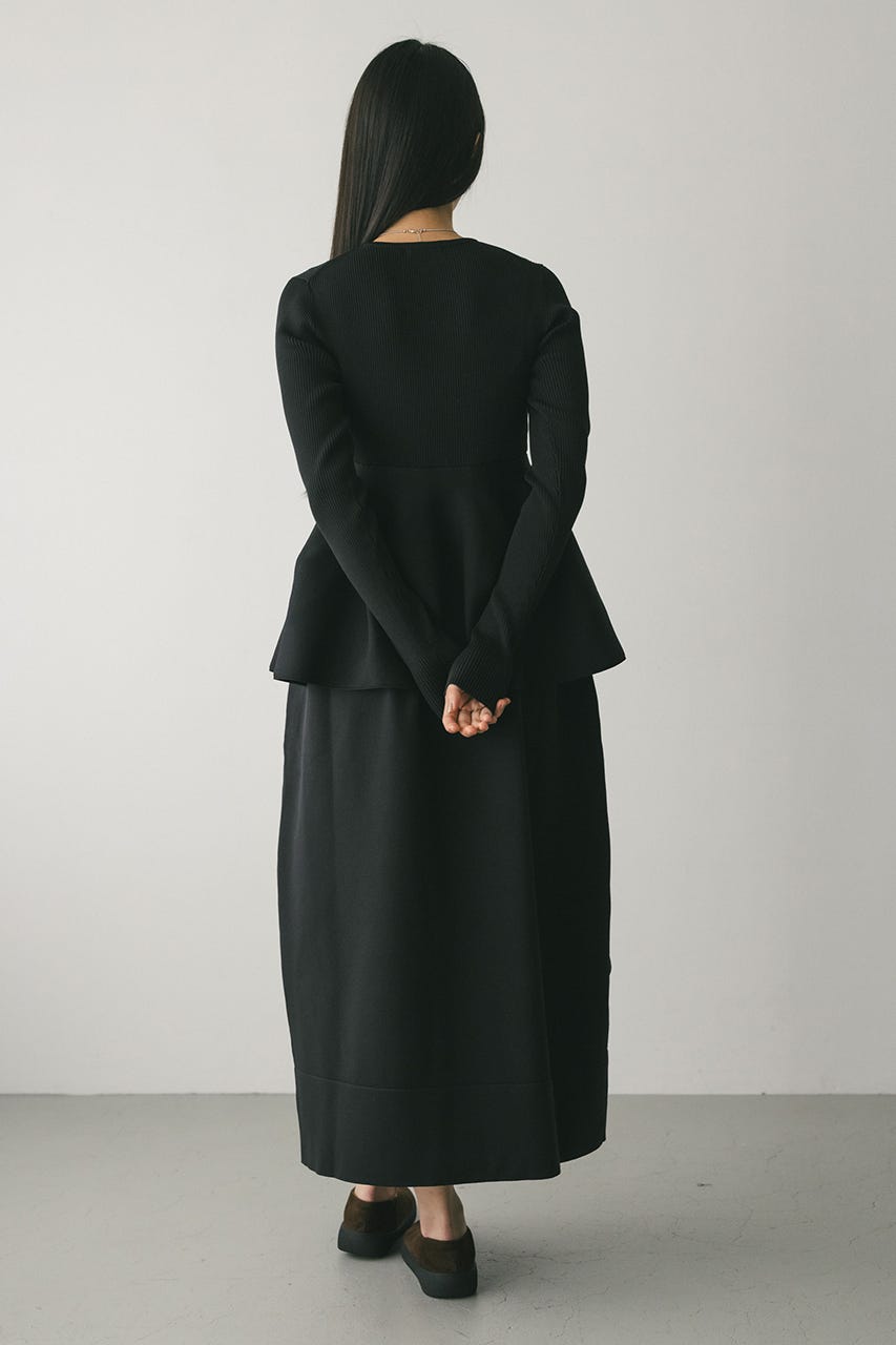 ドッキングフォルムニットワンピース BLK S