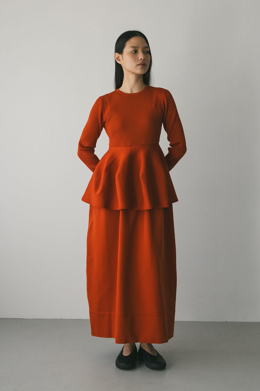 ドッキングフォルムニットワンピース ORG M