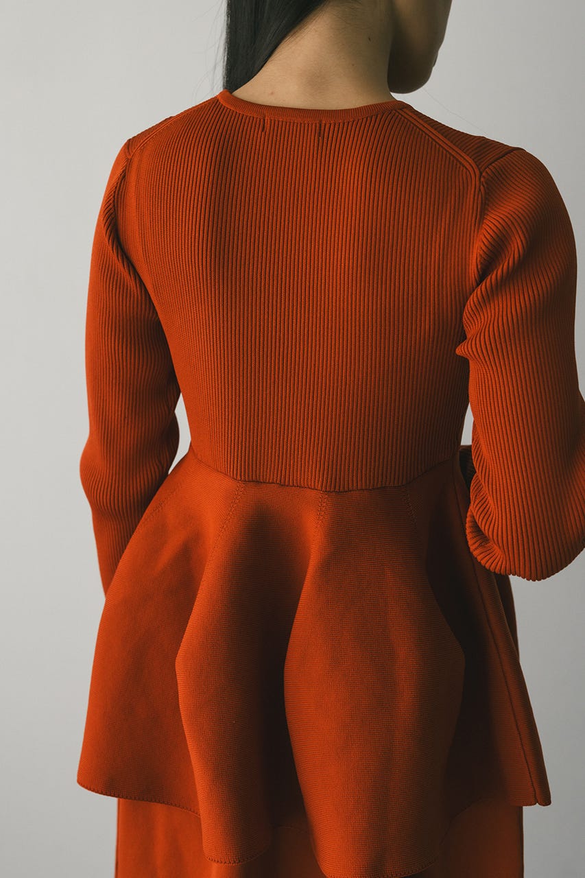 ドッキングフォルムニットワンピース ORG M