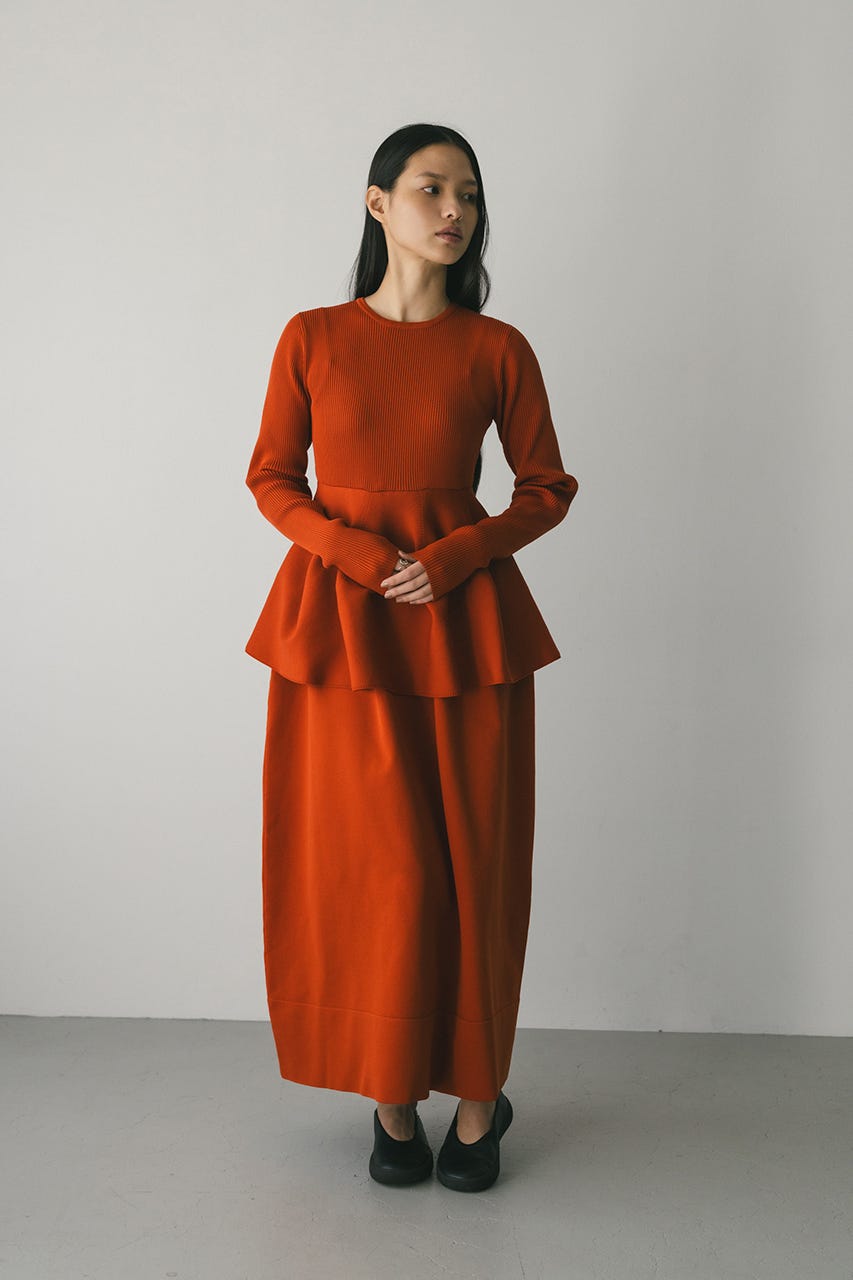 ドッキングフォルムニットワンピース ORG M