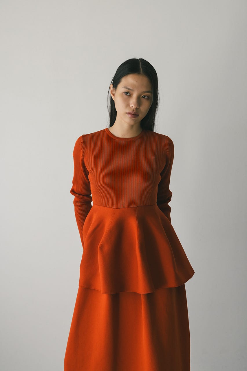 ドッキングフォルムニットワンピース ORG M