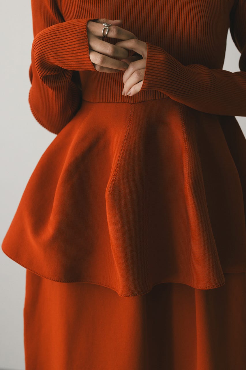 ドッキングフォルムニットワンピース ORG M