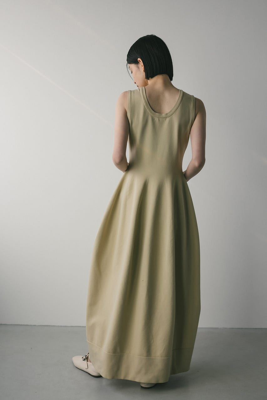 2ピースハーフスリーブポロニットワンピース BEG M