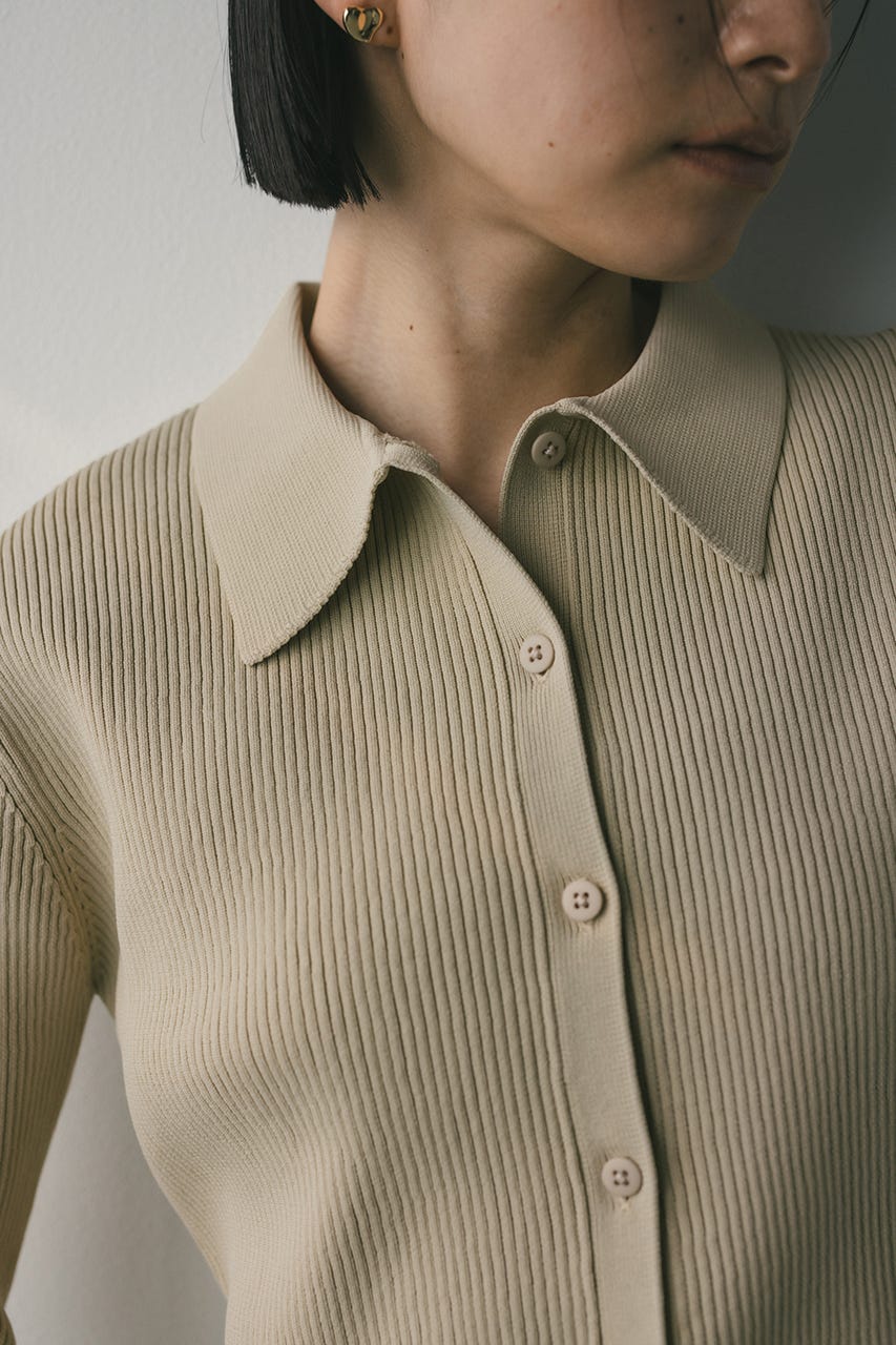 2ピースハーフスリーブポロニットワンピース BEG M