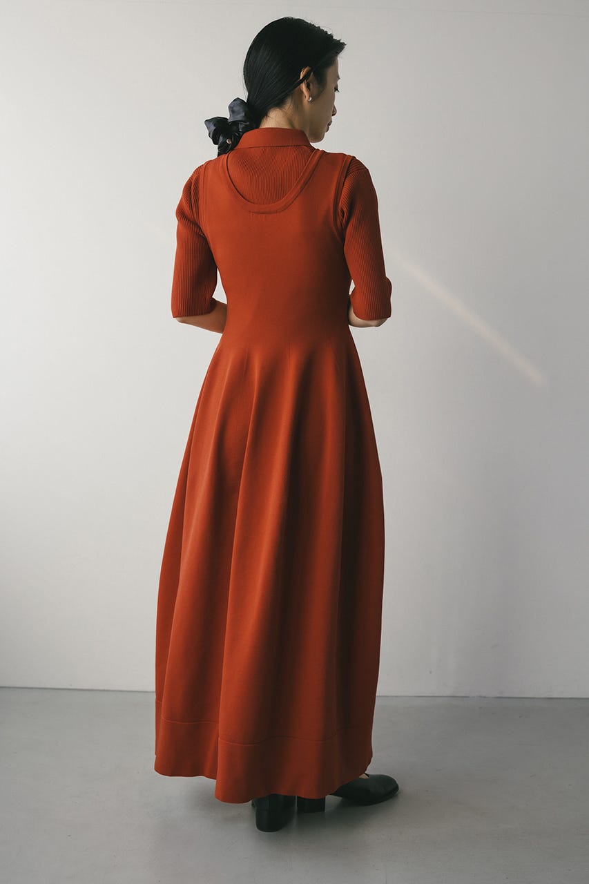 STYLEMIXER 2ピースハーフスリーブポロニットワンピース STYLEMIXER | 2ピースハーフスリーブポロニットワンピース