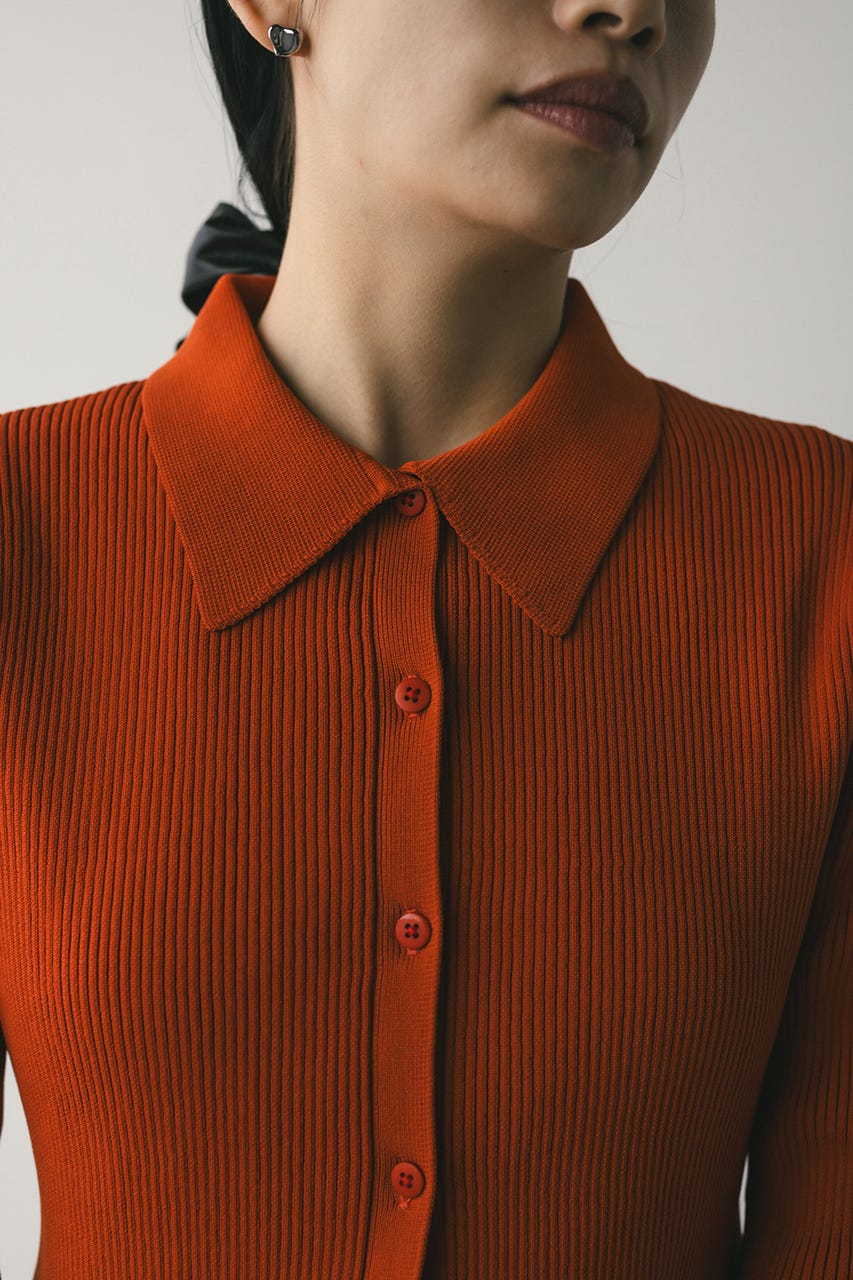 2ピースハーフスリーブポロニットワンピース D/ORG M