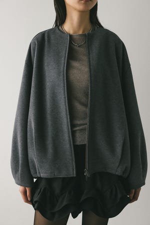 ボンディングノーカラーブルゾン