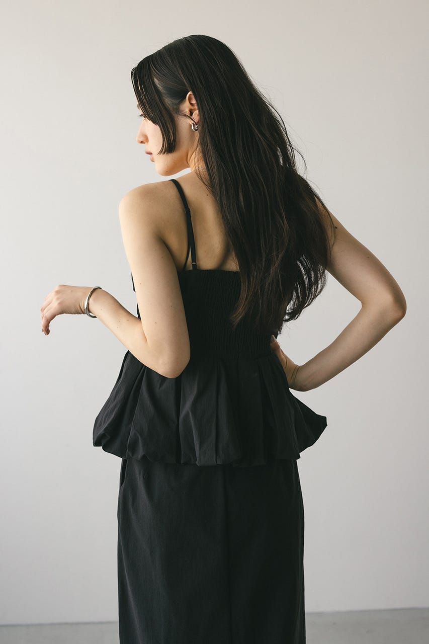 スタイルミキサー　ペプラムキャミトップ　S ブラック　完売品 STYLEMIXER | ペプラムキャミトップ (ベアトップ ) |SHEL'TTER
