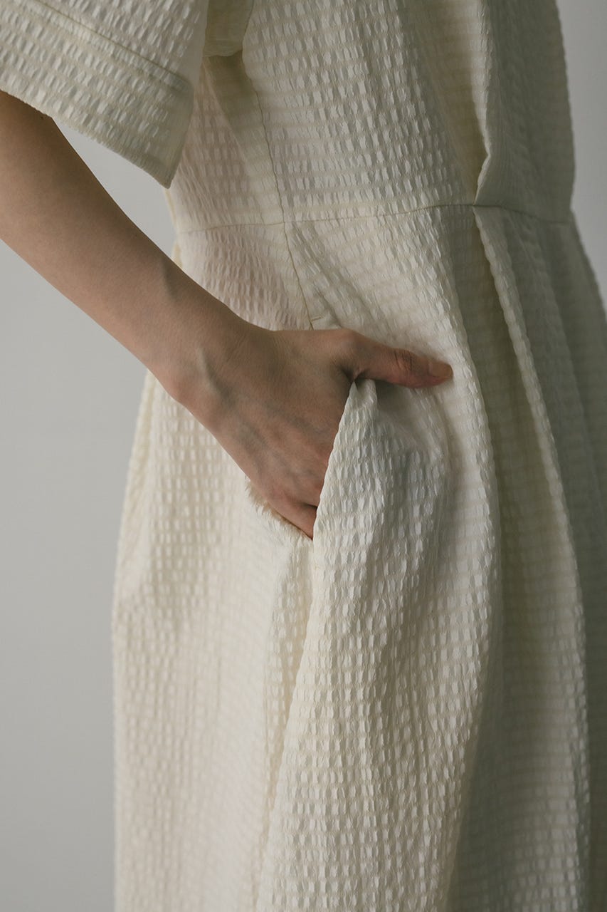 ビッグカラーフレアワンピース IVOY M