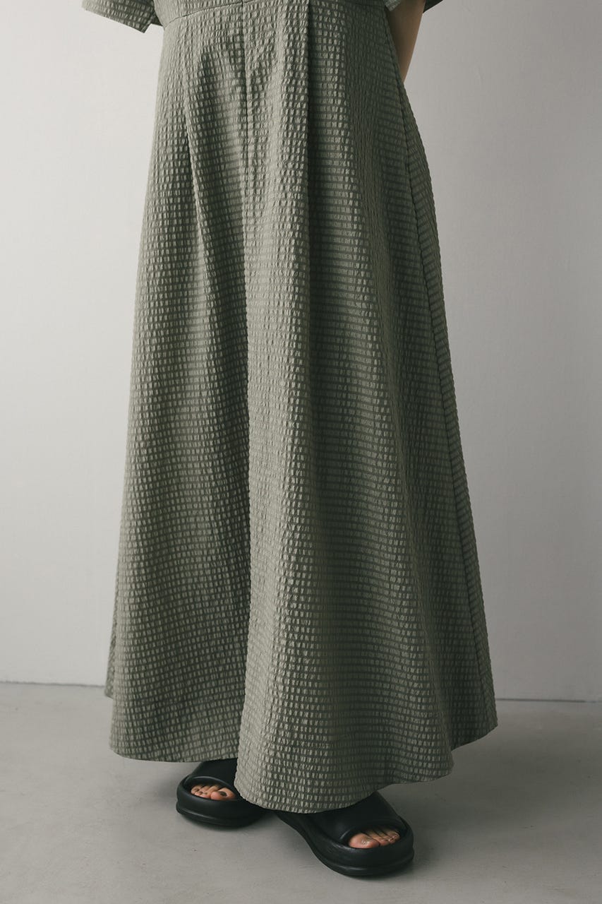 ビッグカラーフレアワンピース KHA M