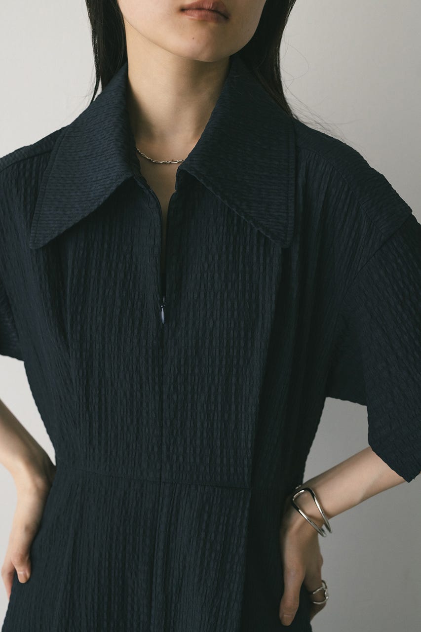 ビッグカラーフレアワンピース NVY S