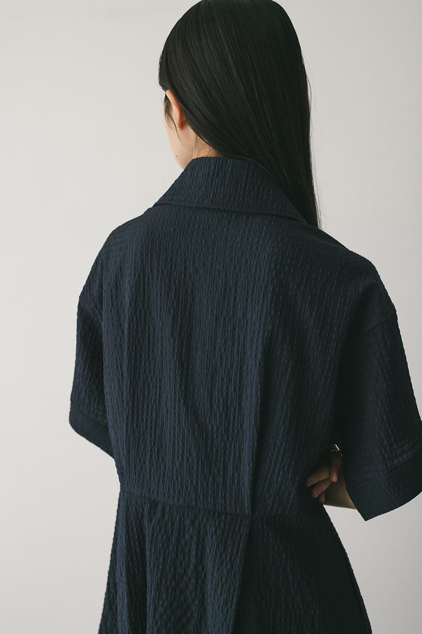 ビッグカラーフレアワンピース NVY S