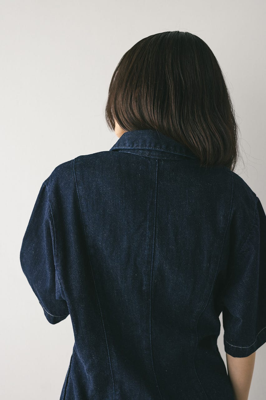 ブラウス シャツ ハーフスリーブシェイプデニムシャツ レディース STYLEMIXER | ハーフスリーブシェイプデニムシャツ (シャツ