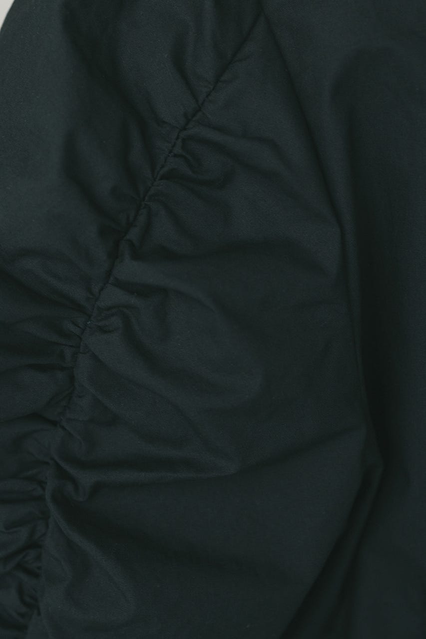 ショルダーギャザーブラウス BLK S