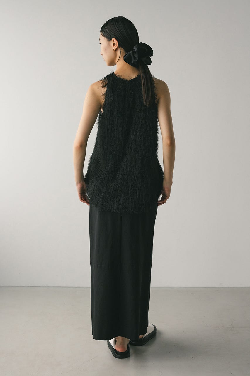 フリンジルーズトップ BLK FREE