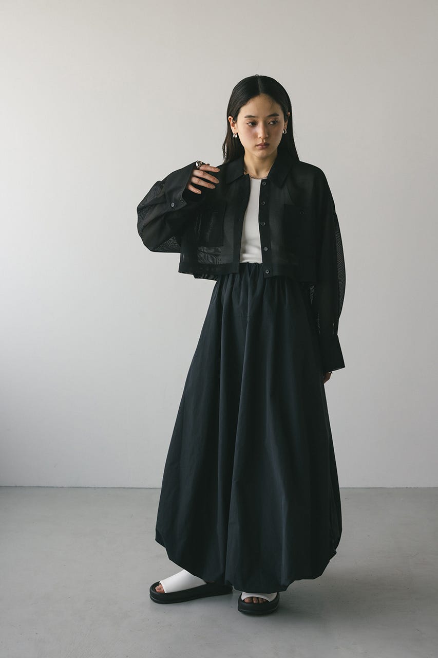 【USA製】 shelly アメコミ ブラウス 【S】 ショート STYLEMIXER | ワイドスリーブメッシュショートシャツ (シャツ