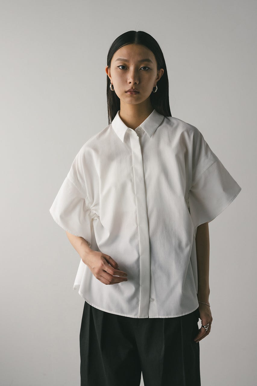 ブラウス シャツ サイドドロストパネルシャツ レディース natural couture ブラウス シャツ サイドドロストトップス