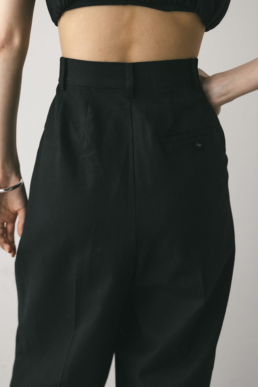 リネンミックスタックパンツ BLK M