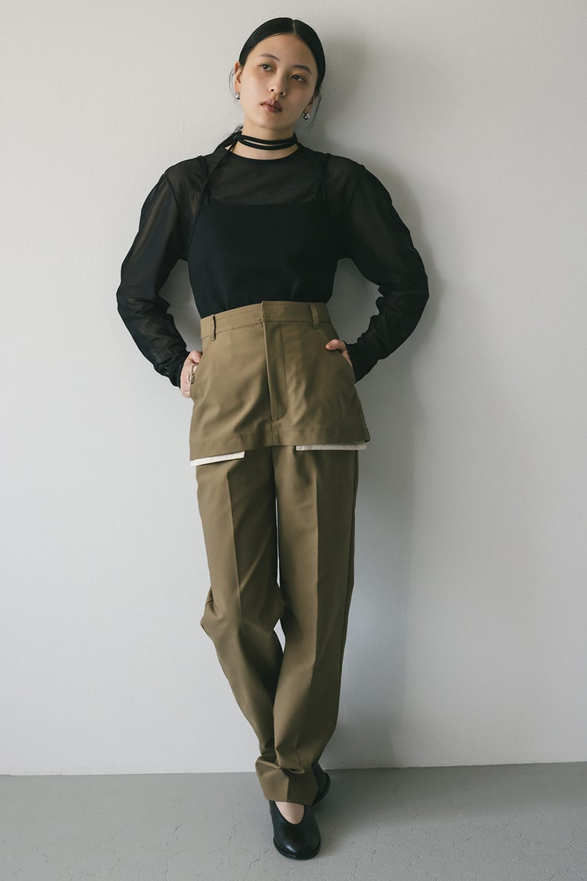 レイヤーセンタープレスパンツ BEG S