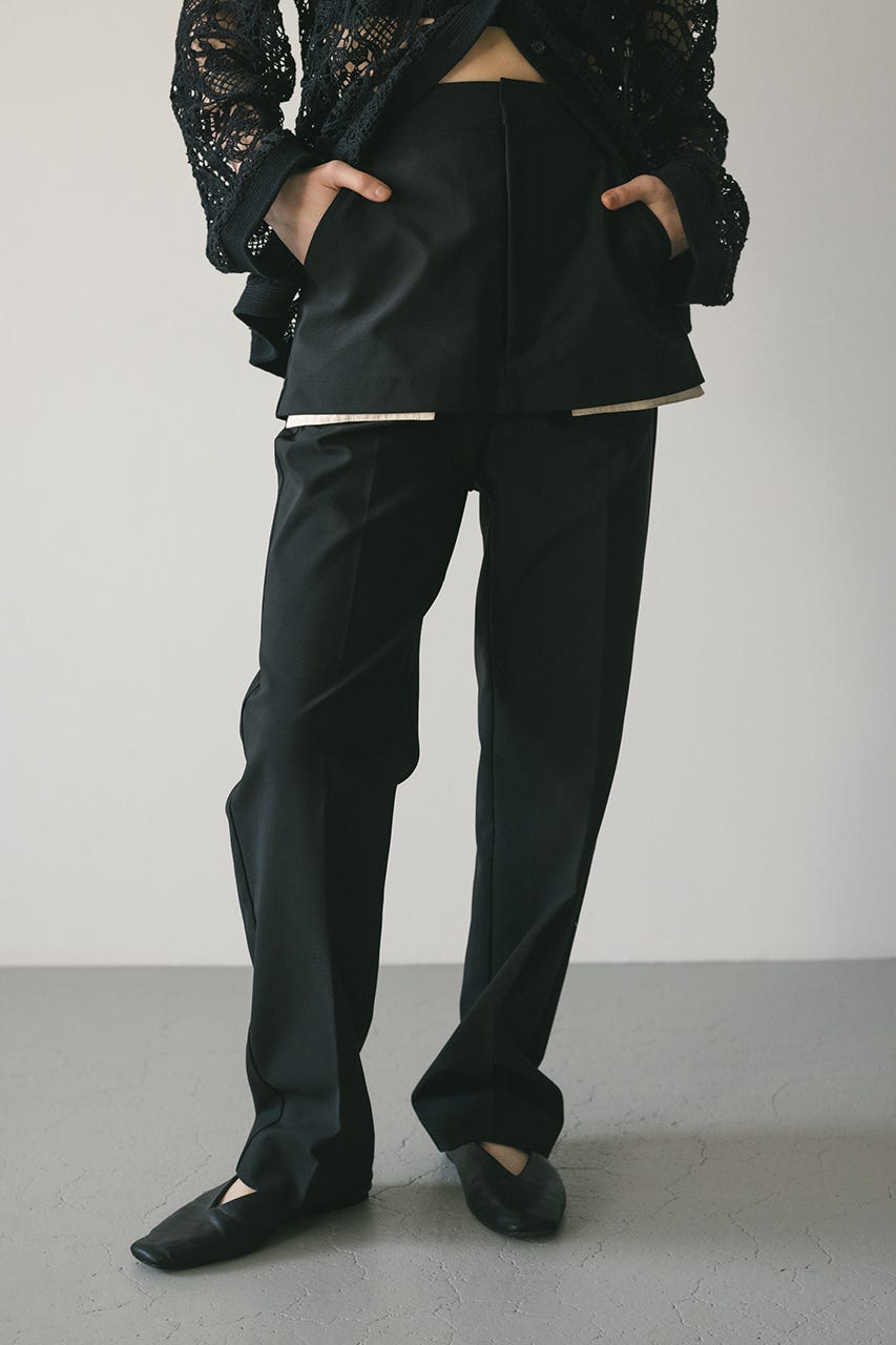レイヤーセンタープレスパンツ BLK M