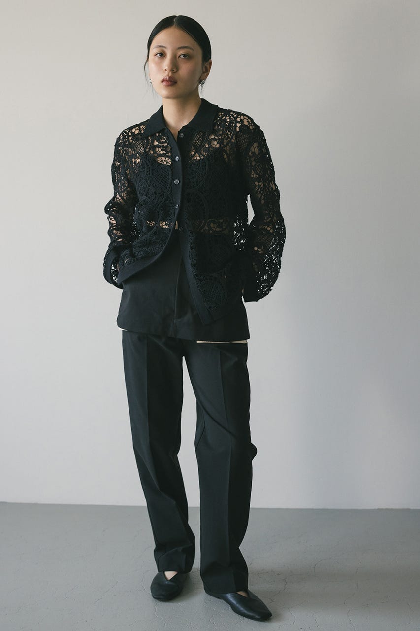 レイヤーセンタープレスパンツ BLK M
