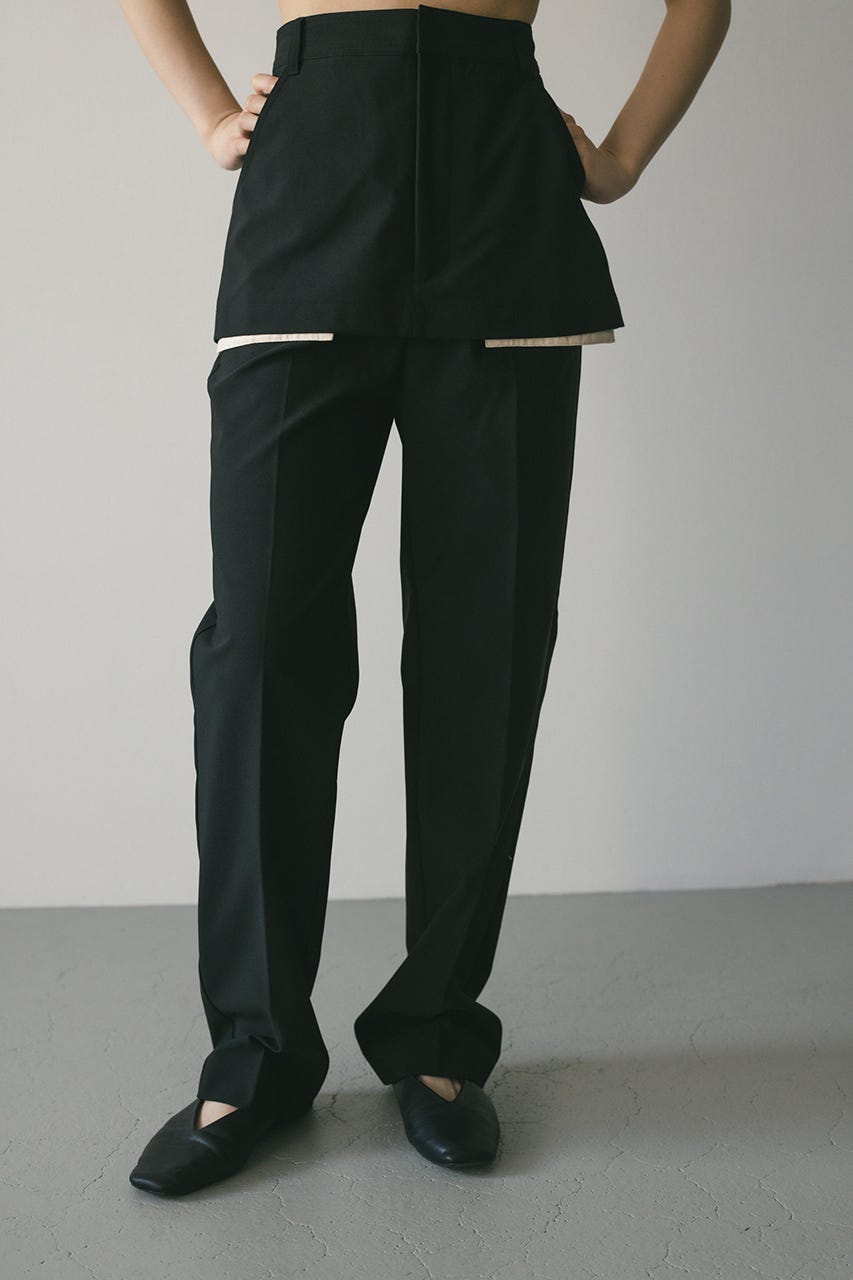 レイヤーセンタープレスパンツ BLK M