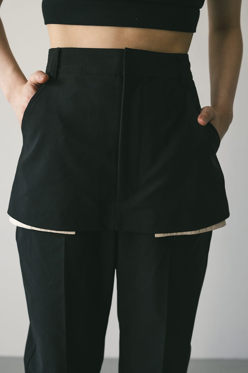 レイヤーセンタープレスパンツ BLK M