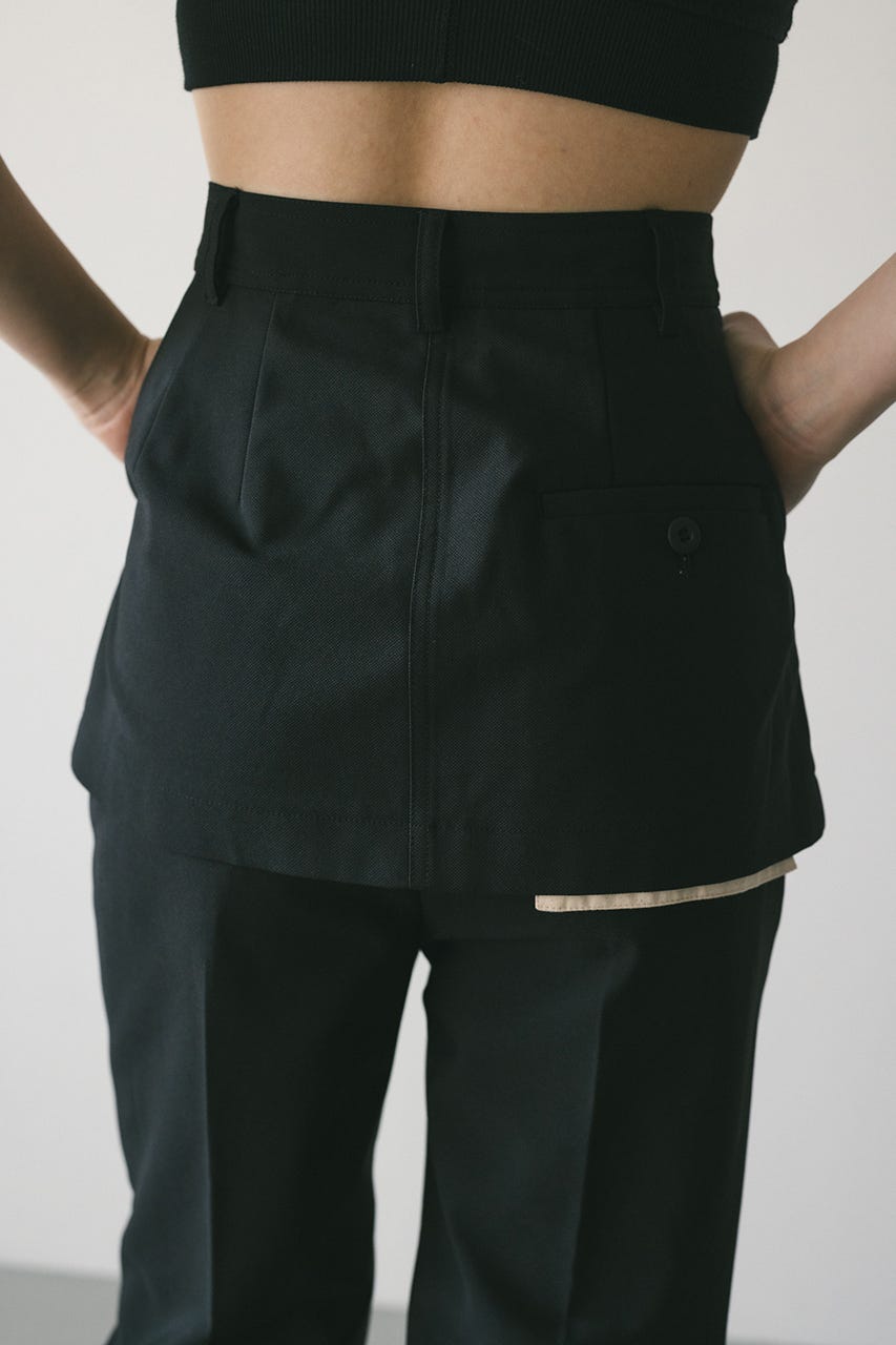 レイヤーセンタープレスパンツ BLK M