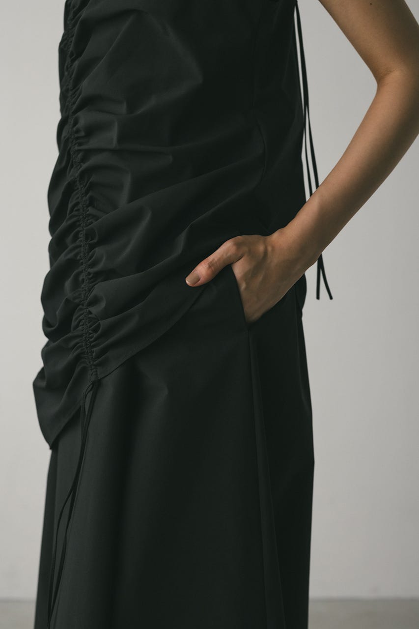 シャーリングレイヤーワンピース BLK S