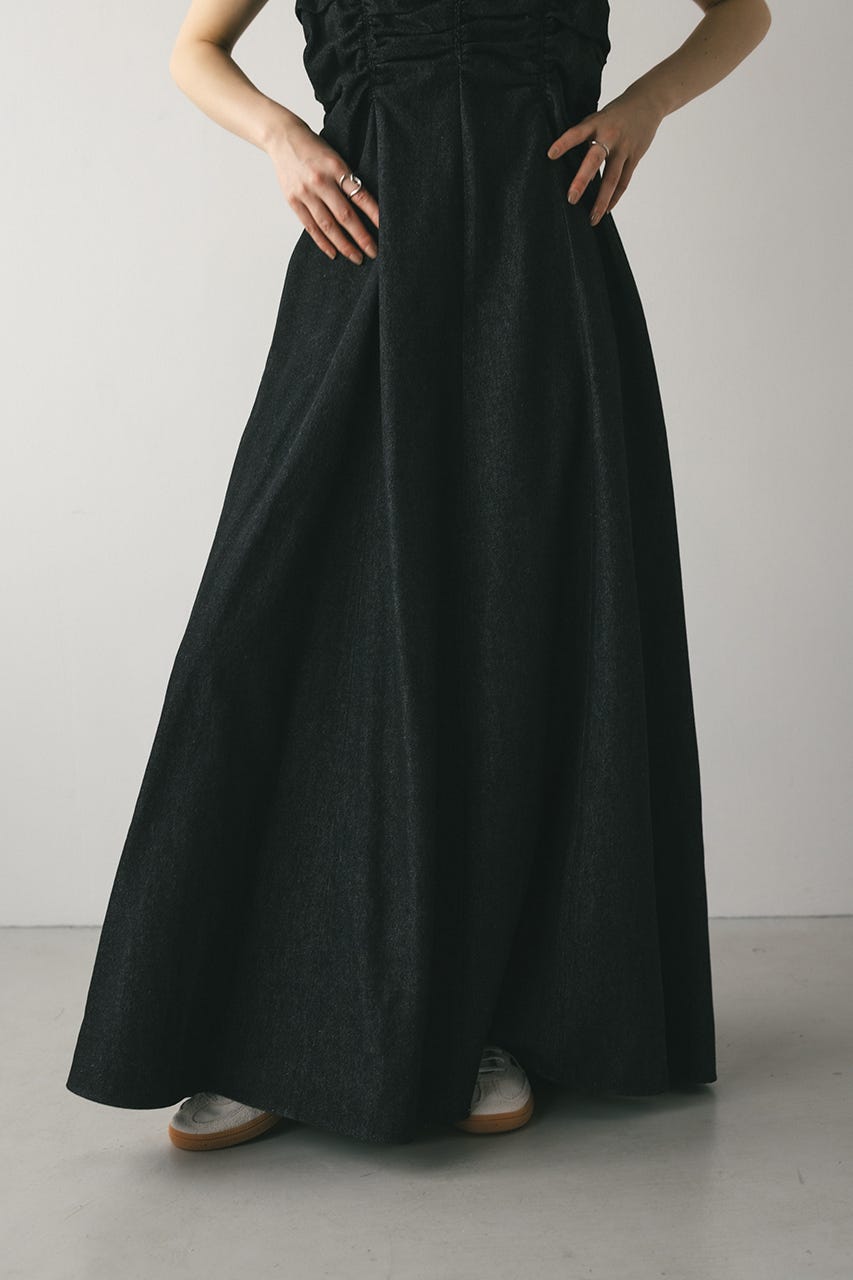 シャーリングギャザーワンピース IDG S