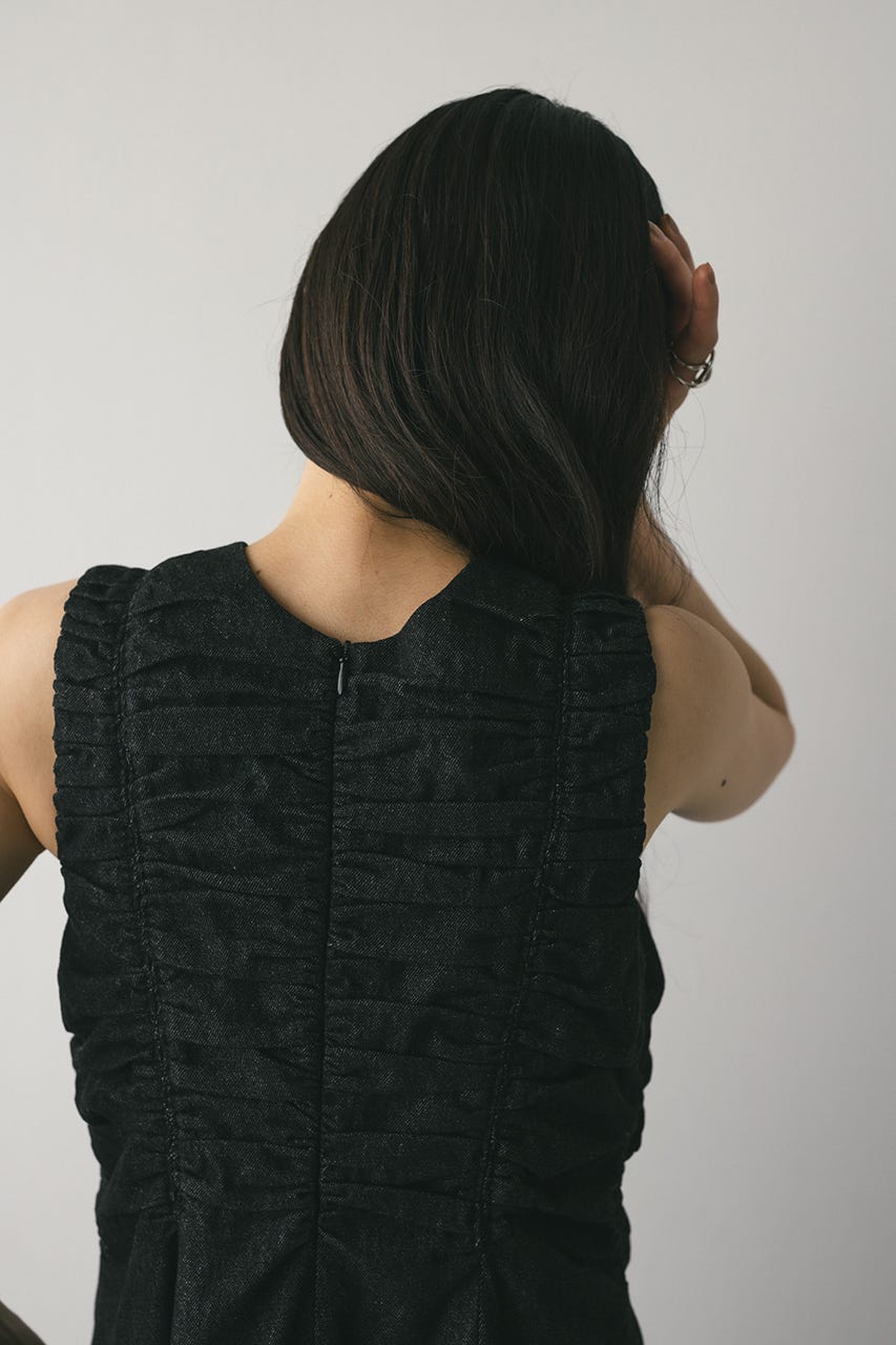 シャーリングギャザーワンピース IDG S