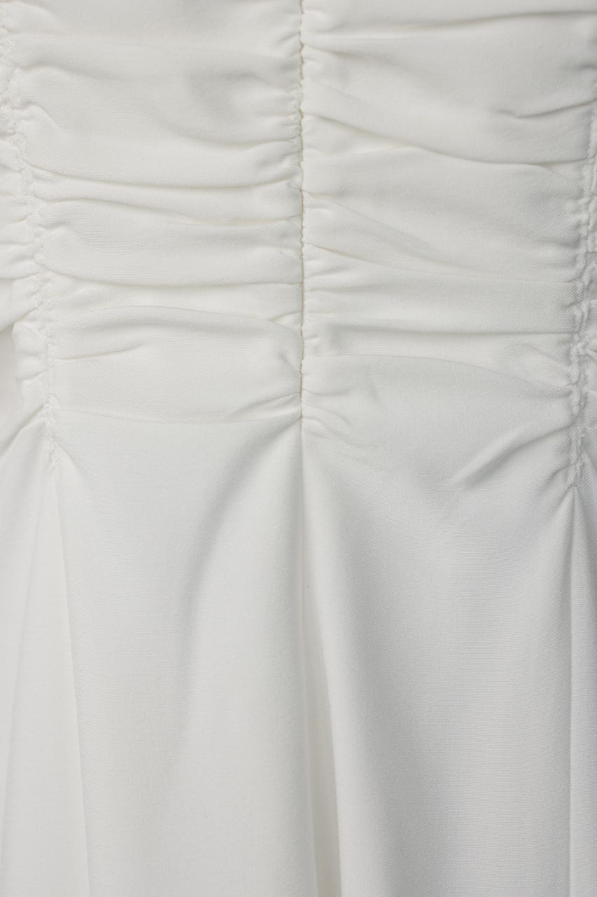 シャーリングギャザーワンピース WHT M