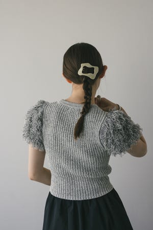 フリンジスリーブニットトップ